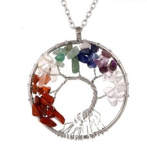 Natural Stones Life Tree Handmade Necklace